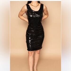 Vintage Modet of California Elegant Black Sequin Dress